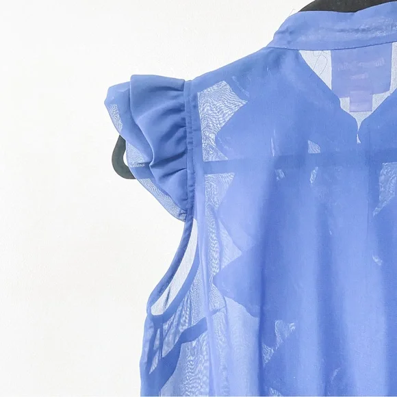 Romeo & Juliet Couture Spring Winter Holiday Casual Chic Sheer Ruffle Blouse - Picture 4 of 7